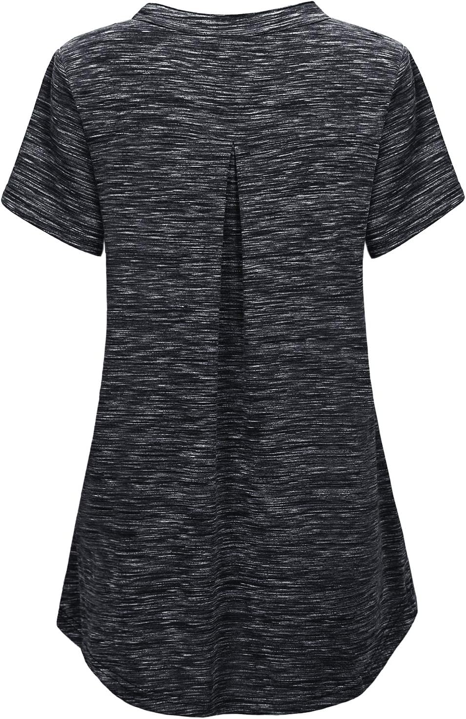 MOQIVGI Womens Notch Neck Short Sleeve Plaid Shirts Checkered Blouse Tops - Image 2