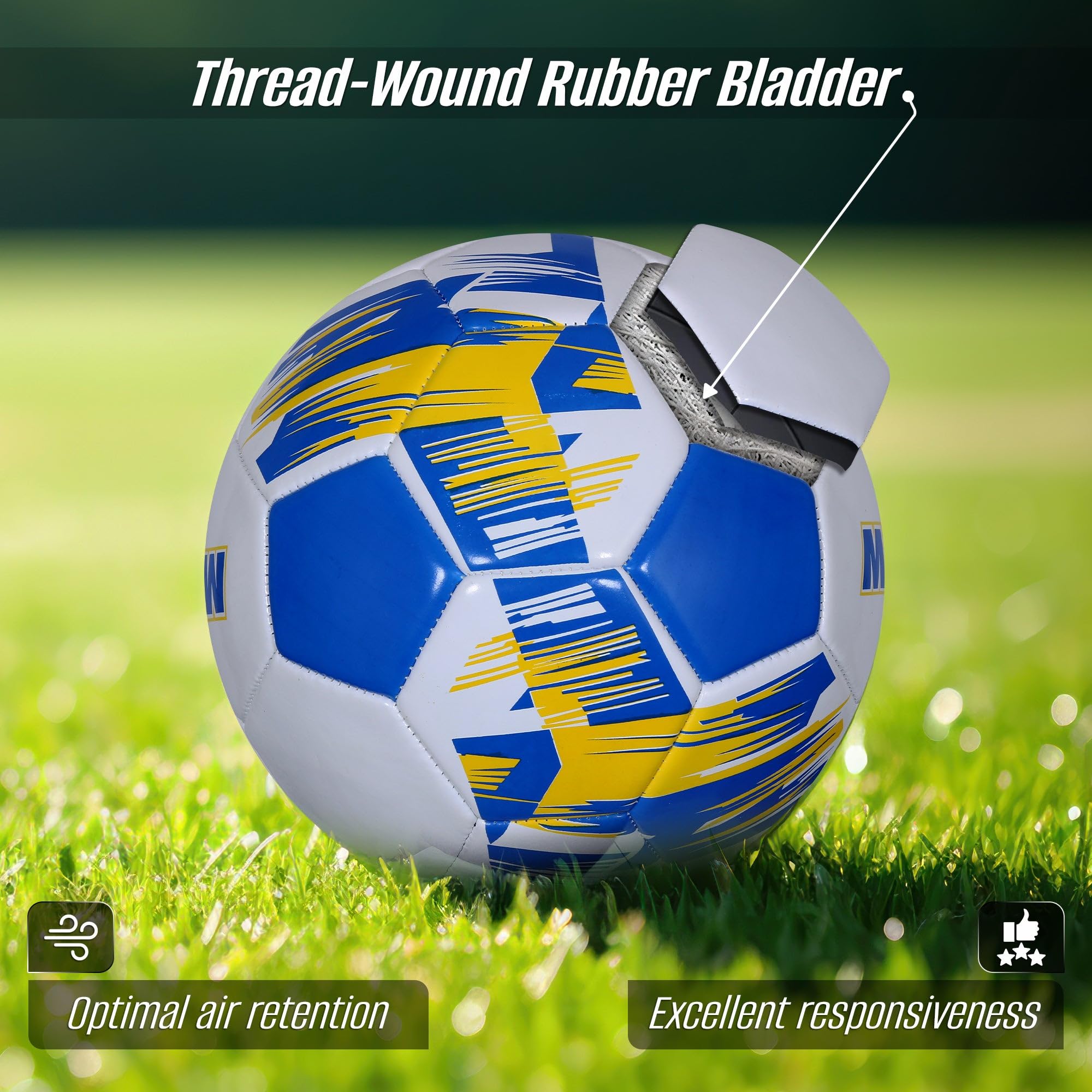 Vizari Pallone da calcio Miami per ragazzi e adulti | Taglie Mini, 3, 4, 5 | Pallone da calcio per ragazzi, ragazze, bambini | Barcellona, Manchester, City, Madrid, Monaco, Parigi