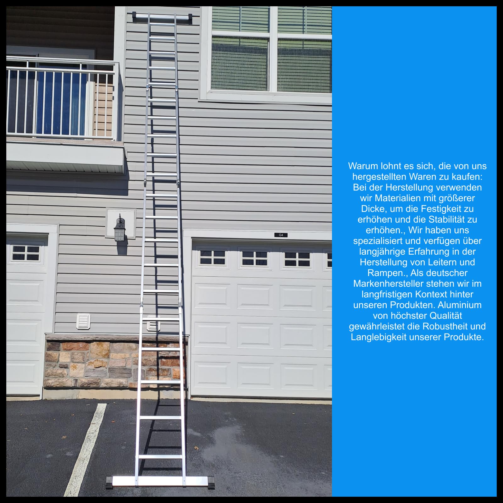 MEHRZWECKLEITER ANLEGELEITER STEHLEITER 670cm AUS Aluminium Leiter 6,7m KS6.7