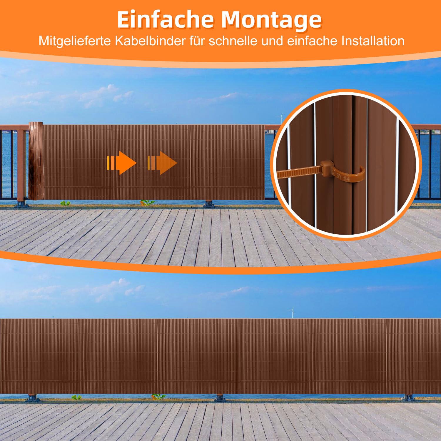 Paravista Giardino PVC 120 x 500 cm Recinzione Privacy Marrone