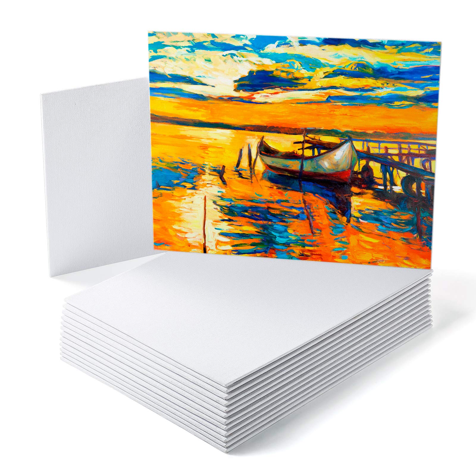 GC QUILL Blank Artist Canvas Panel, 14 Pcs Multi Panel Canvas Boards, Acrylic Oil and Water Color Painting Board 100% Cotton Blank Canvas Panels Board for Drawing & Writing (20x25cm)