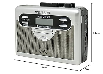 (未使用･未開封品)　WINTECH ポータブルカセットプレーヤー アラームクロック搭載/AMFMラジオ付/テープレコーダー/FMワイドバンドモデル シルバー  PCT-11R df5ndr3 Amazon.co.jp: WINTECH AM/FMラジオ付きテープレコーダー PCT