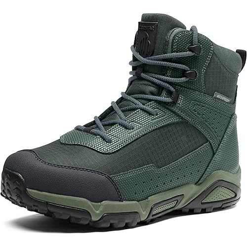 Men's Water-Resistant Work Boots Lightweight Tactical Boots Non-Slip Hiking Boots for Men
