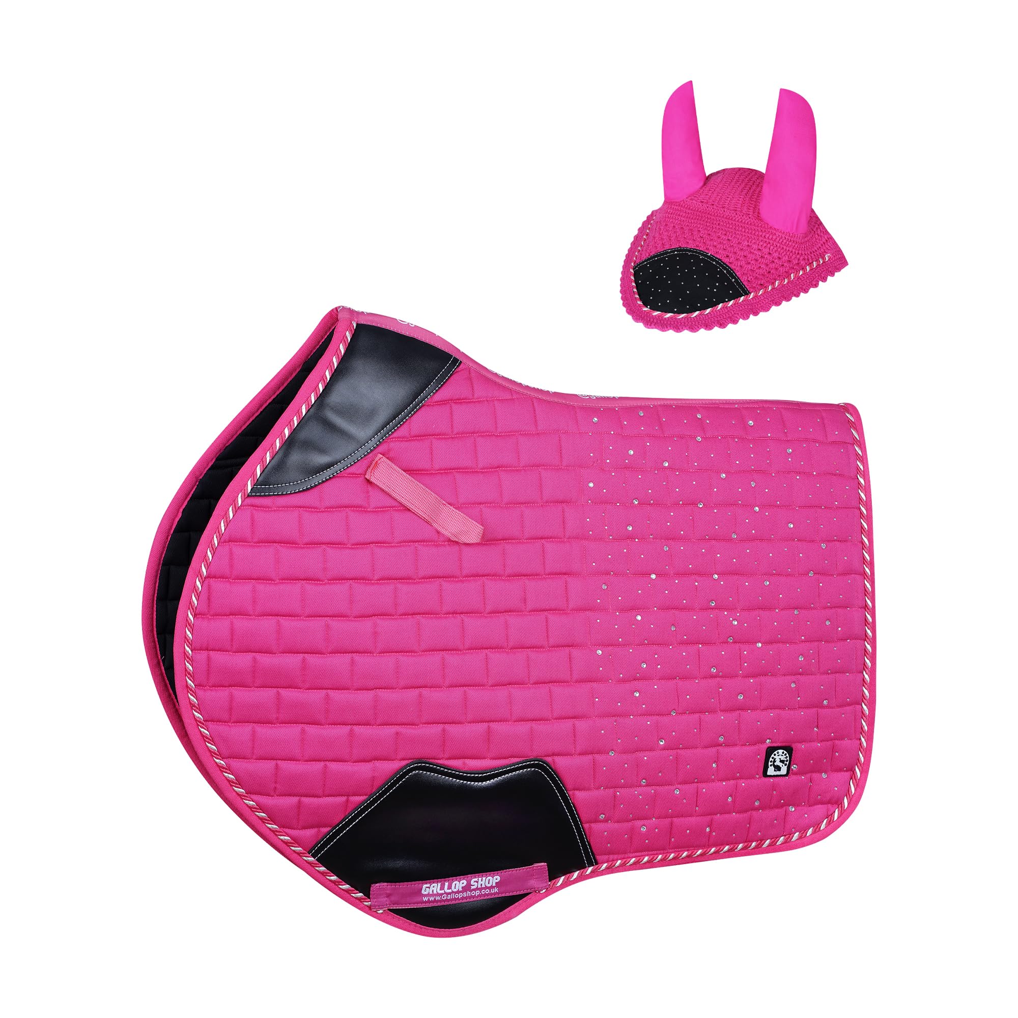 Gallop Shop Close Contact Saddle Pad / All-Purpose Design Rhinegold with Sparkle (Hot Pink, Cob/Pony)