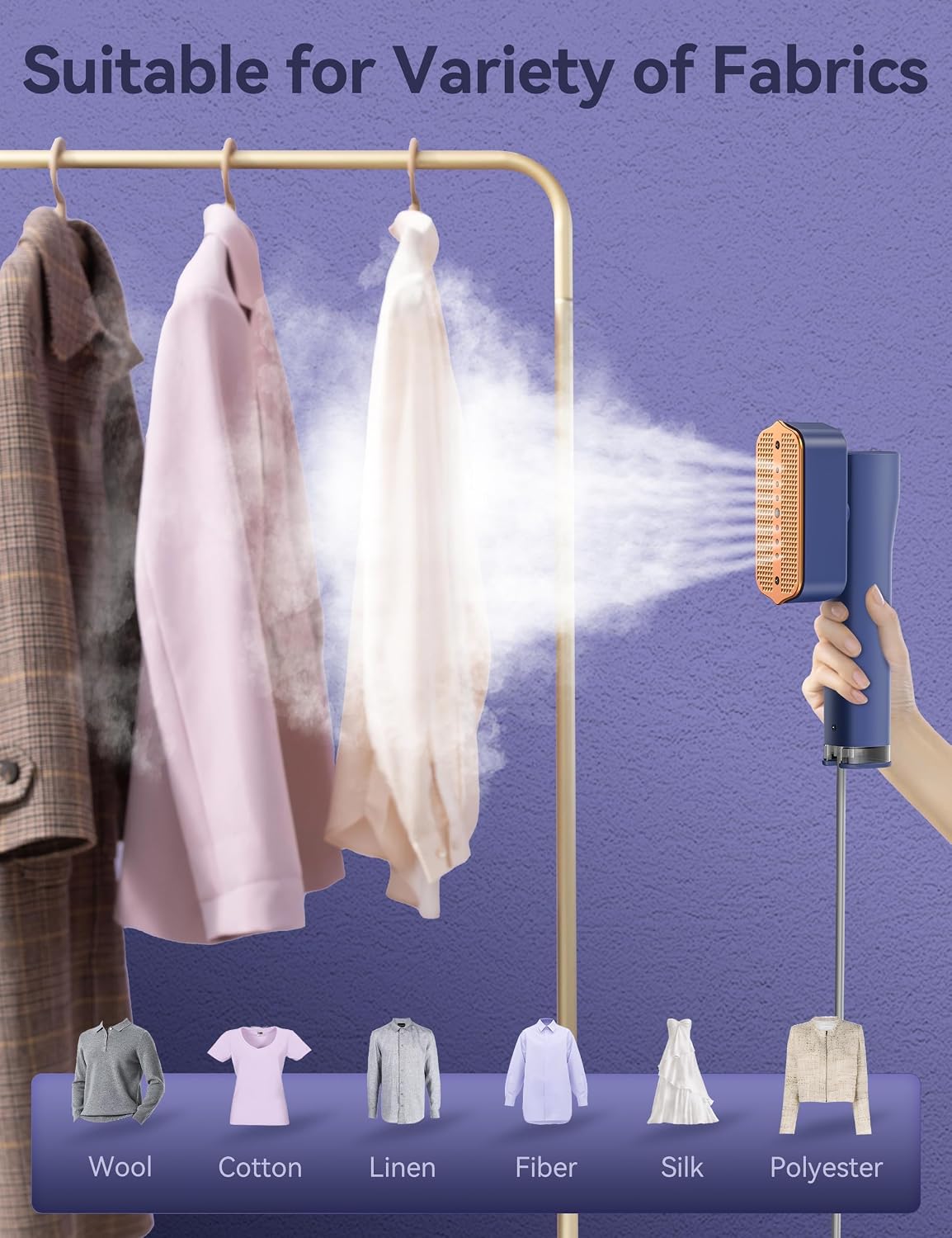 Steamer for Clothes,Sundu Portable 2-in-1 Travel Steamer&Iron,15s Fast Heat-up,100ml Water Tank,Ironing Gloves,25 Min Powerful Continuous Steam,1000W&4 Modes Light Steam Iron for Travel&Home(Blue)