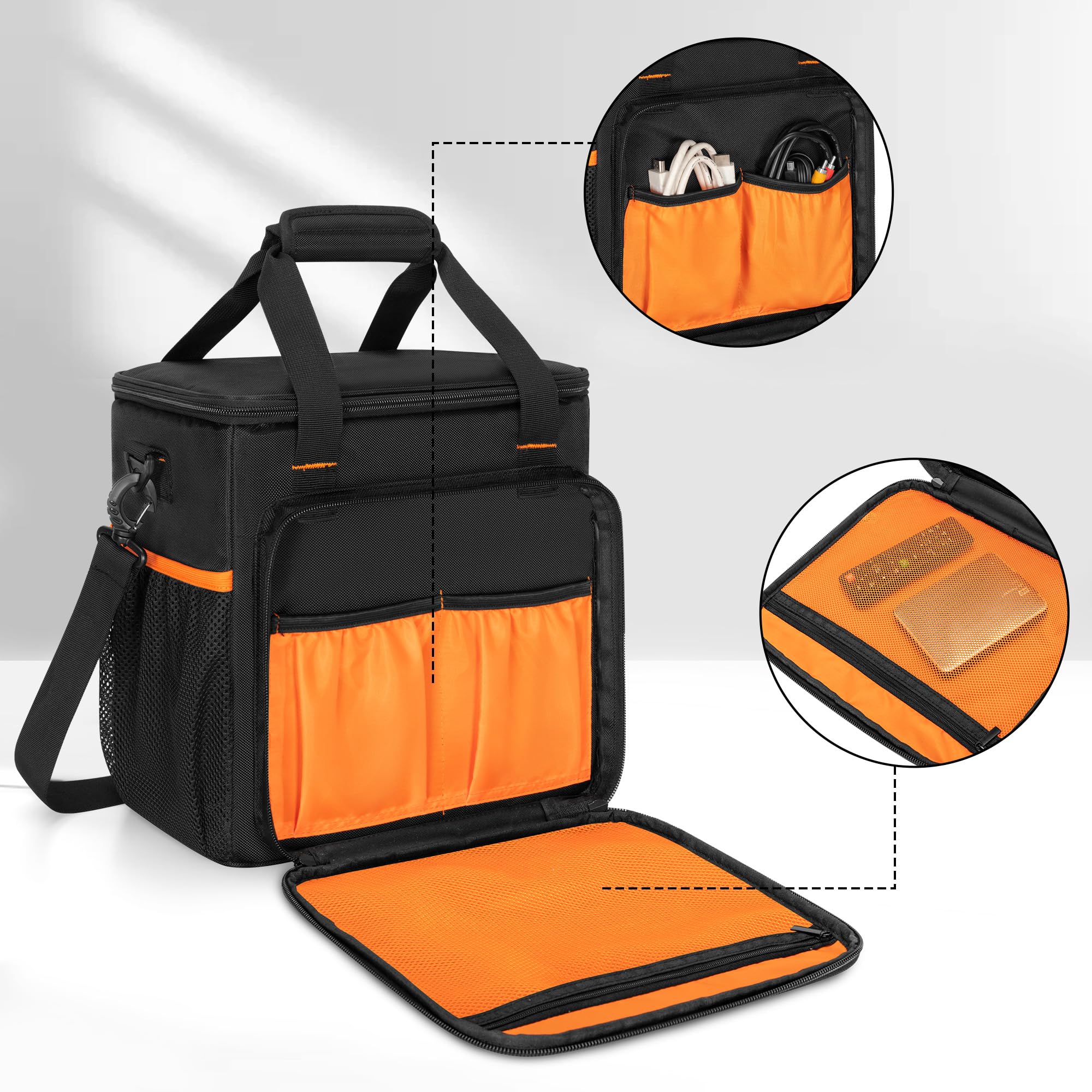 PGmoon Beamer Tasche Kompatibel mit Nebula Mars 3/Cosmos Laser 4K/SE, Projektortasche mit Zubehörtaschen (Patent Design)