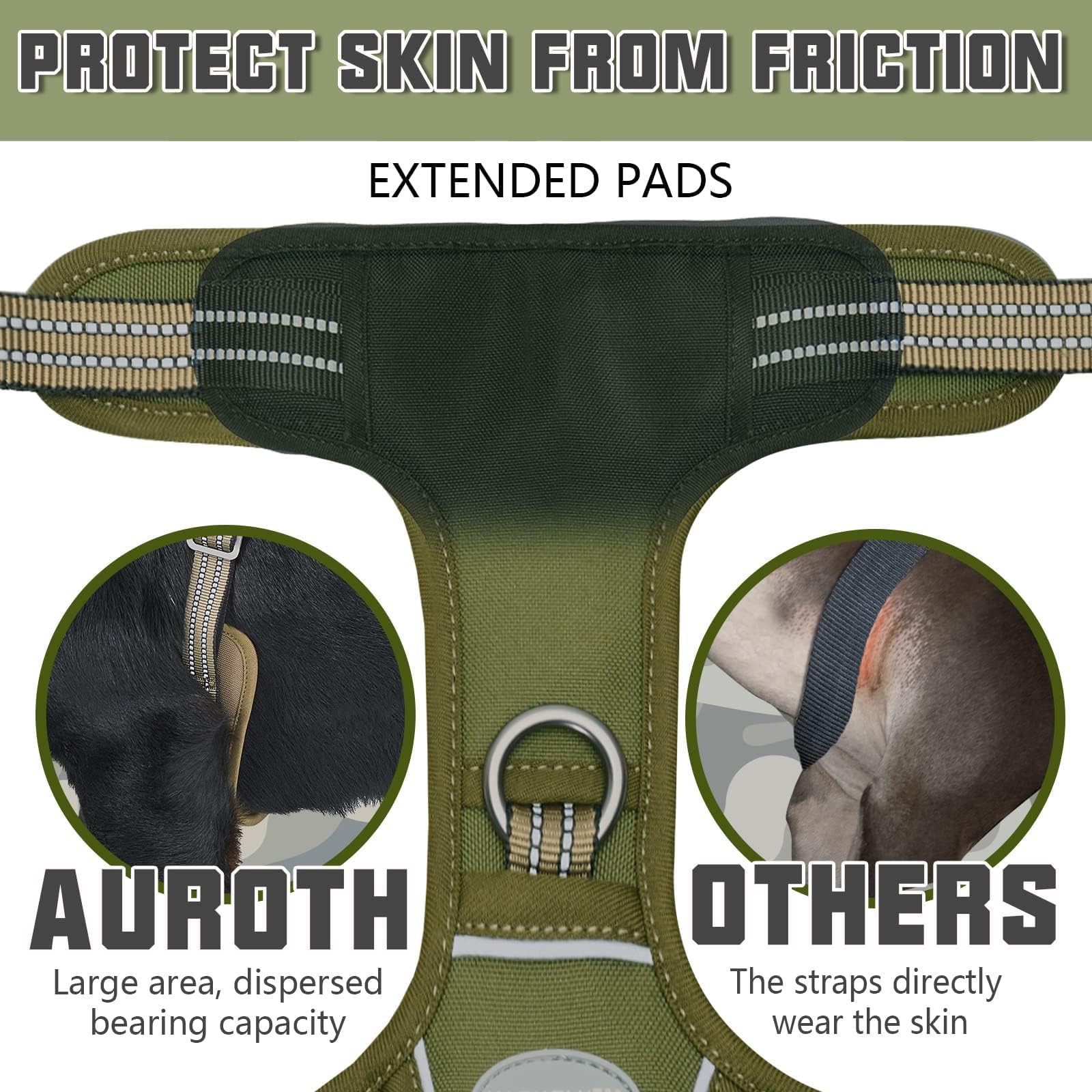 Auroth Arnés táctico para Perros pequeños, medianos y Grandes, arnés Ajustable sin tirones, Reflectante K9, Entrenamiento de Trabajo, Chaleco de fácil Control, arnés para Perros de Servicio Militar