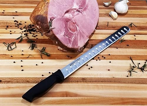 Miniatura 19 de Ergo Chef Prodigy Series - Cuchillo de corte de hoja curvada de 12 pulgadas con tenedor para tallar carne de 8 pulgadas (juego de 2 piezas)