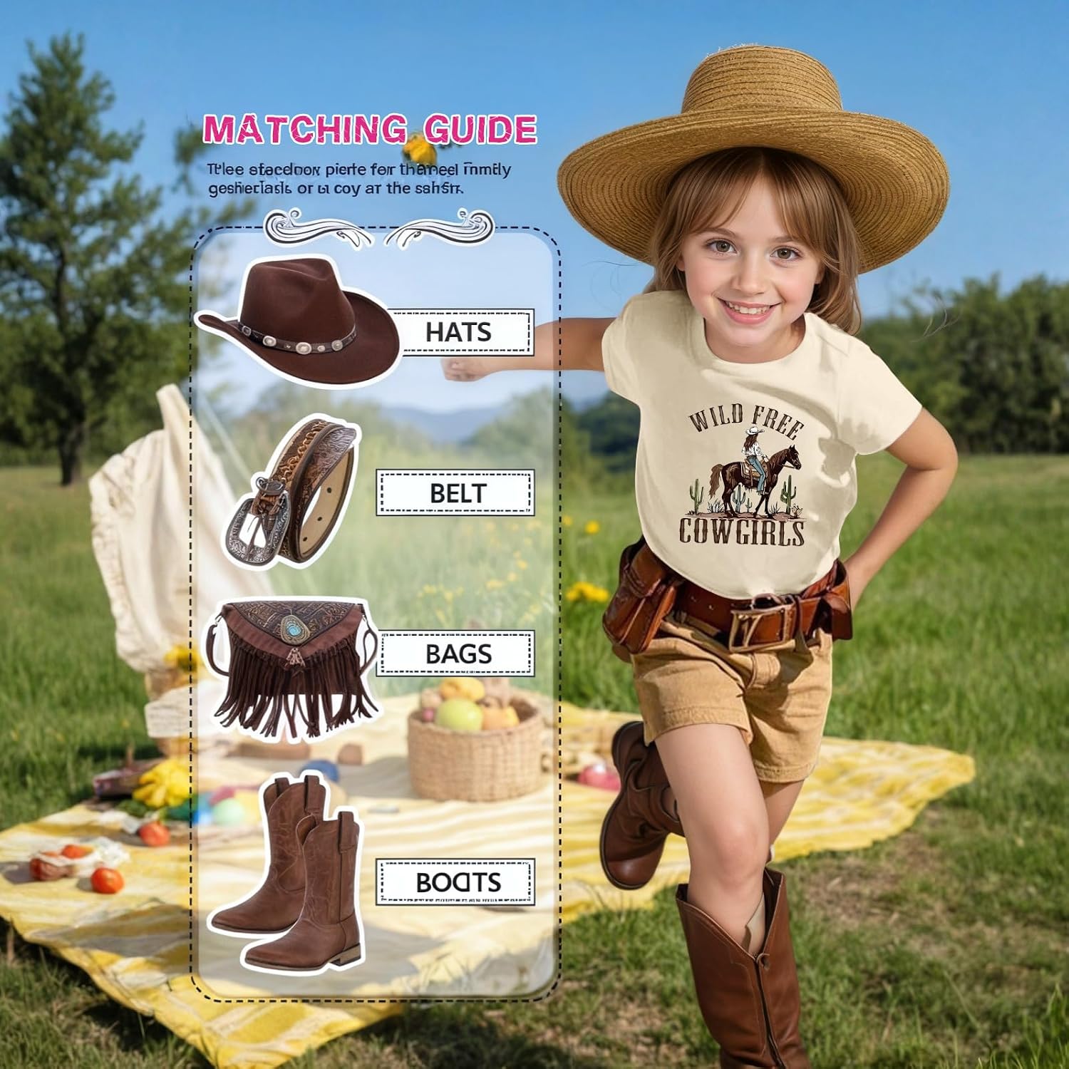 Cowgirls Shirts for Girls Western Country Rodeo T Shirts Horse Graphic Tees Kids Cowboy Vintage Short Sleeve Tops