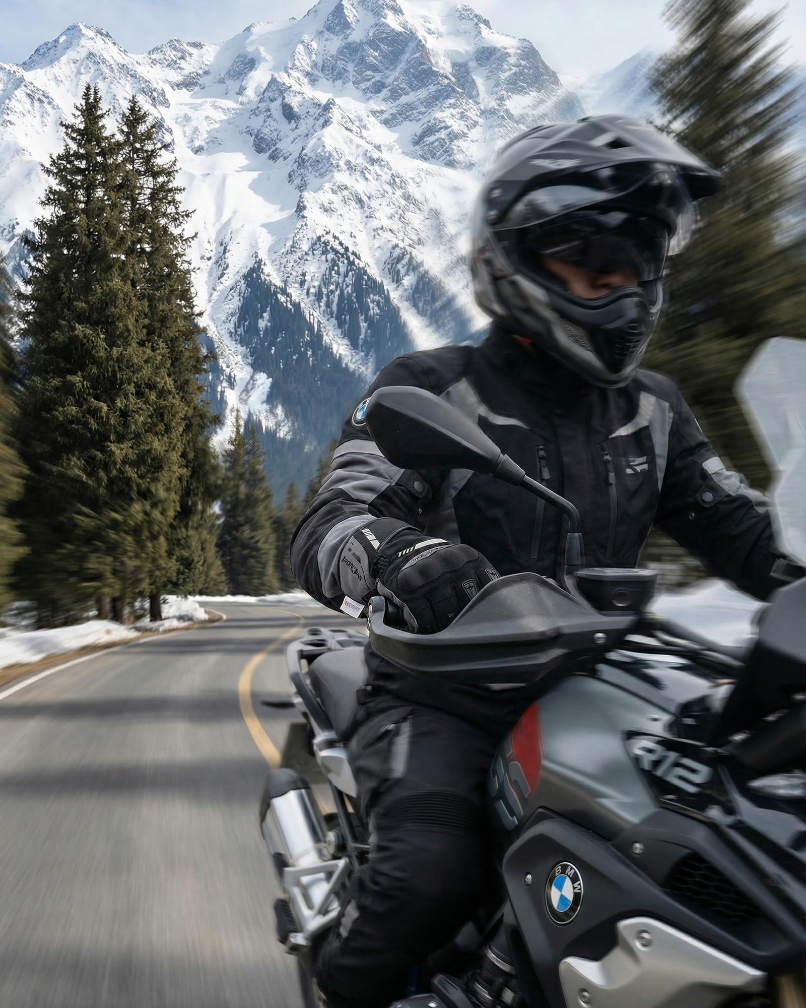IRON JIA'S Motorradhandschuhe Winter Herren,Warm Winter MotorradHandschuhe,wasserdichte,Touchscreen winterhandschuhe mit Knöchelschutz,für Winter Outdoor Sportarten,Motorrad,Skifahren