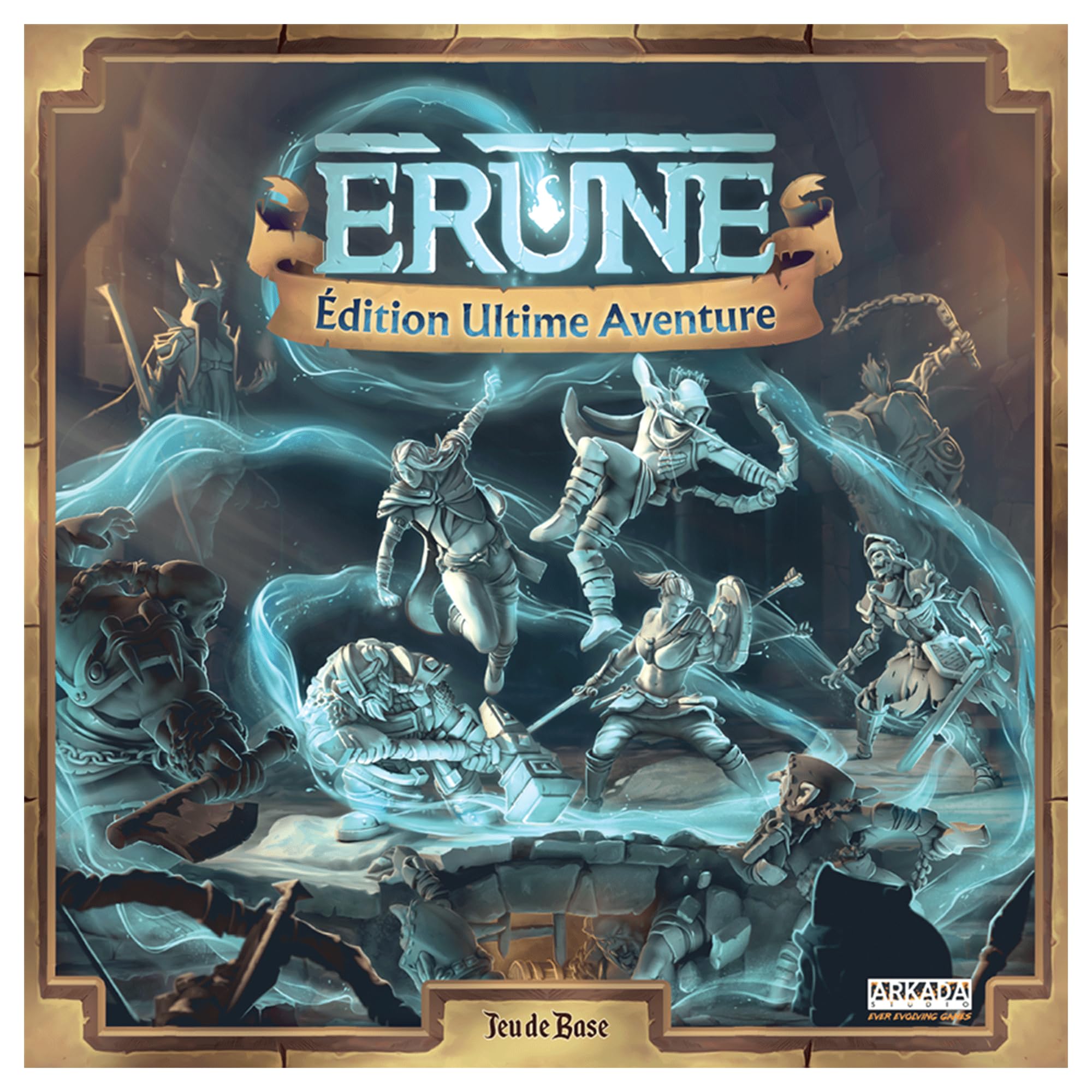 ERUNE Edition Aventure Ultime - Jeu de Société Coopératif/Compétitif avec Application - Dungeon Crawler Épique Médiéval Fantastique - Campagne Narrative Immersive - 14 Ans - 1-5 Joueurs - 120 Minutes