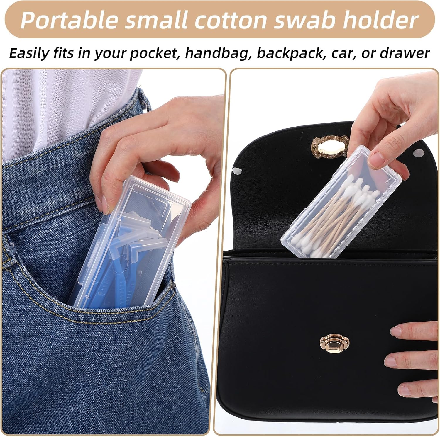 3PCS Floss Pick Holder Cotton Swab Holder Cotton Pad Holders Dental Floss Holders with Lid for Travel Cottons Buds Flosss Small Items - Image 4