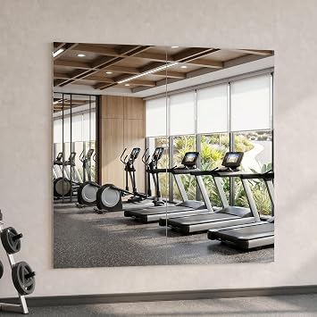 Gym Mirror, 48"x24" 2-Pack Magnetic No-Drill Wall Mirror | Shatterproof Nano Safety Mirror, Lightweight, Reduces ER bills,True Reflection, for Gym & Dance