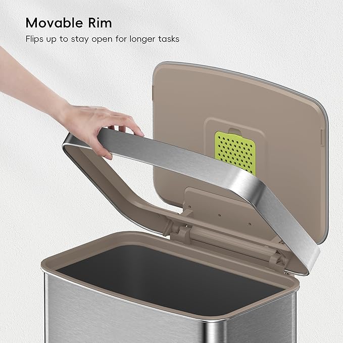 EKO Hudson Cubo de Basura 75L Acero Inoxidable Mate Pedal miniatura 8