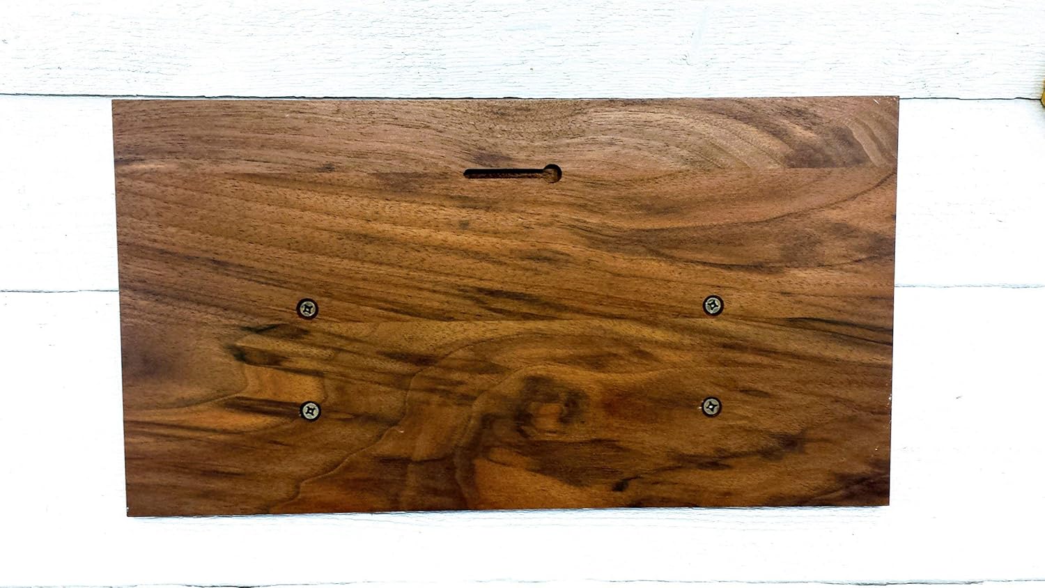 KA-BAR USMC Knife Display Holder Solid Walnut Wood Custom Personalized Text. Handmade in Oakville, MD, USA.