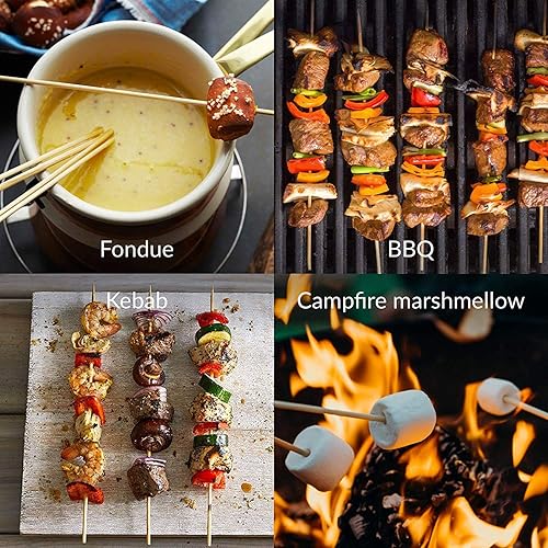 Miniatura 6 de JapanBargain 3774 - Pinchos de bambú para asar a la parrilla Shish Kabob, fuente de chocolate, fuente de chocolate, palillos largos para aperitivos,