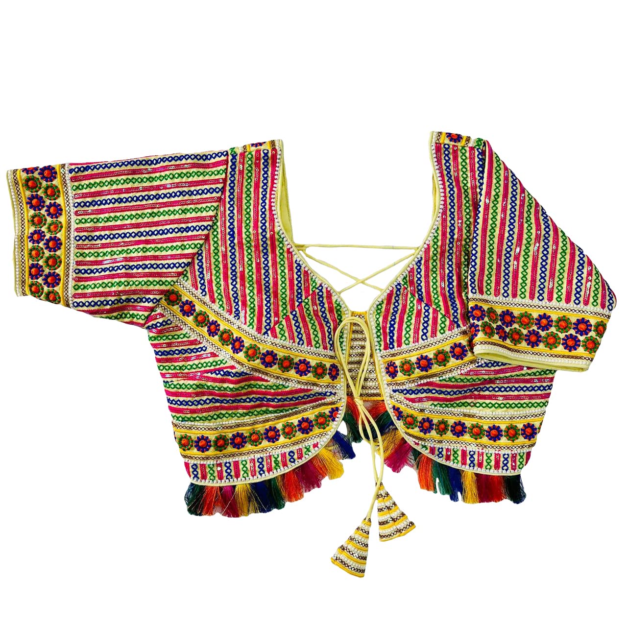 Nigel Designer Women's Fancy Gamathi Work Emboidery Sequins Navaratri Special Saree Blouse