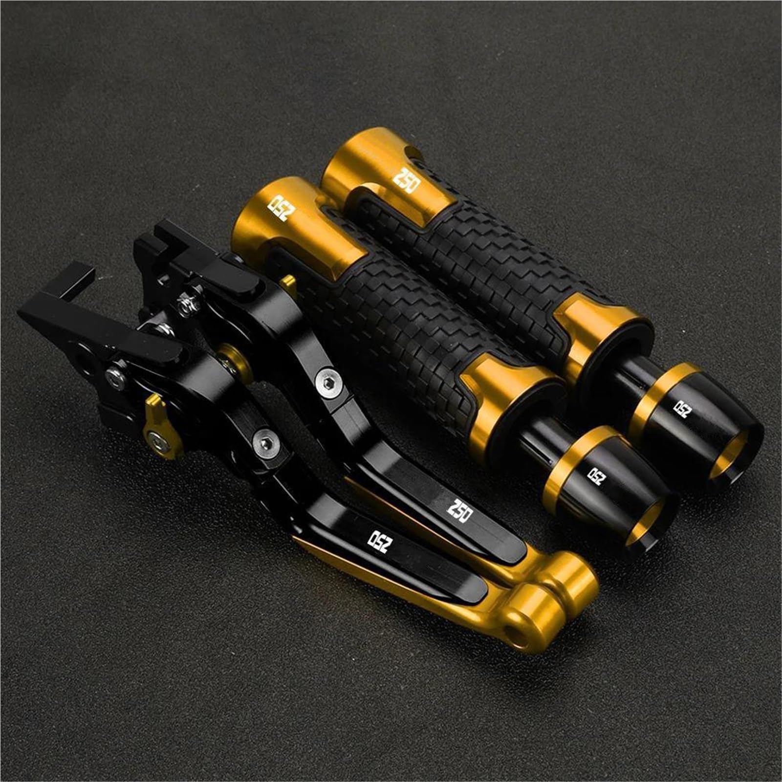 Tgvselpj Yellow 2 Motorcycle Part Motorcycle Extendable Brake Clutch Levers Handlebar Handle Grips Ends Caps For H-Onda Cbr250r Cbr 250 R Cbr250 2011-2018(Yellow 2)