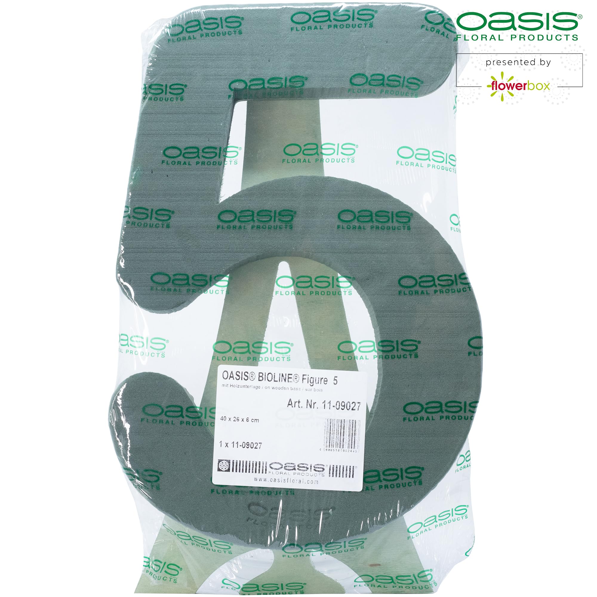 Flowerbox Oasis Steckschaum Bioline Ziffer 5 40cm Steckmasse Steckschwamm