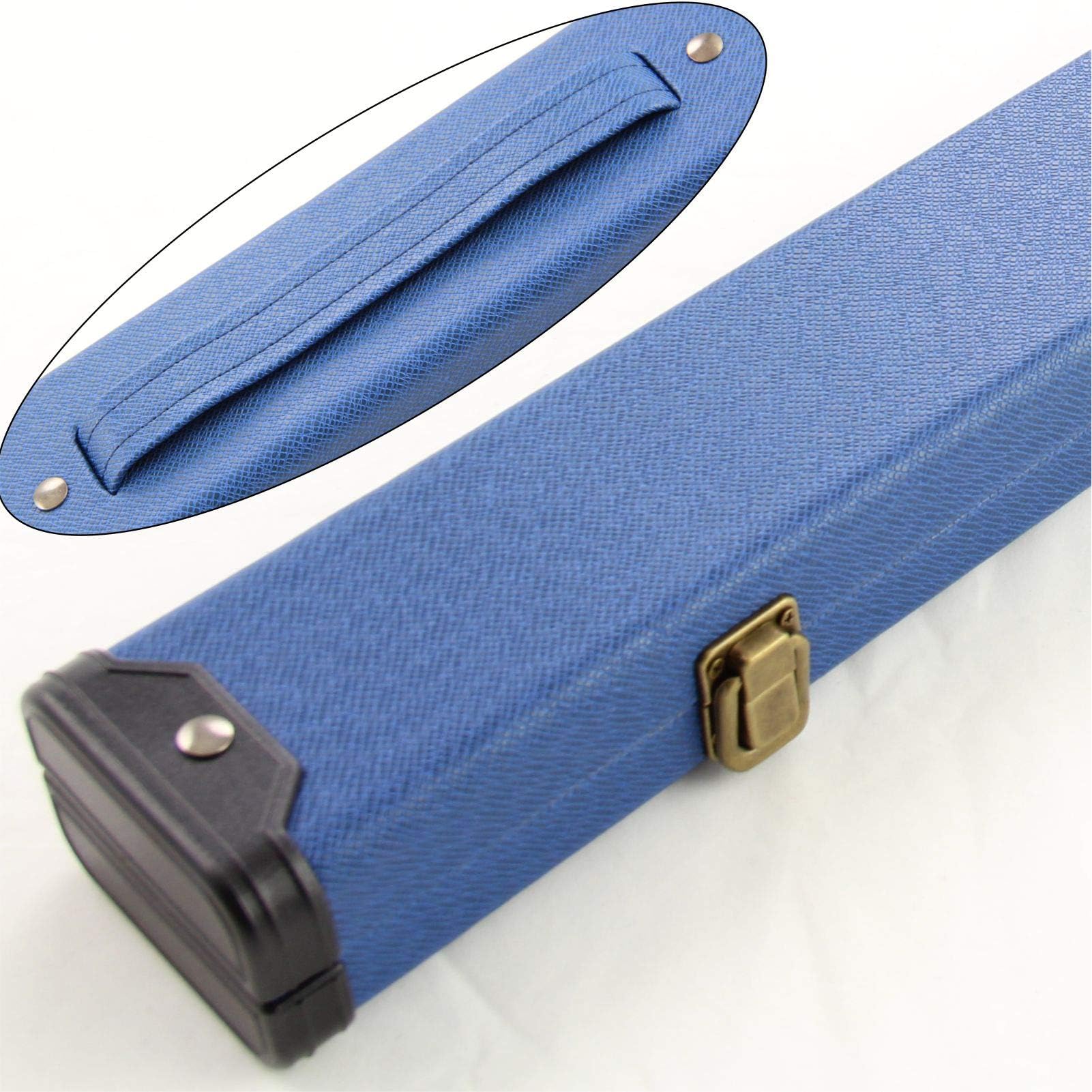 J8B Blue SNAKE SKIN Design 2 Piece Hard Snooker Pool Cue Case