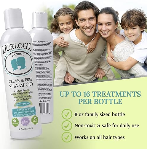 Miniatura 3 de N 1champú para piojos y tratamiento contra piojos LiceLogic tratamiento natural de un día contra piojos y tratamiento contra liendres sin pesticidas