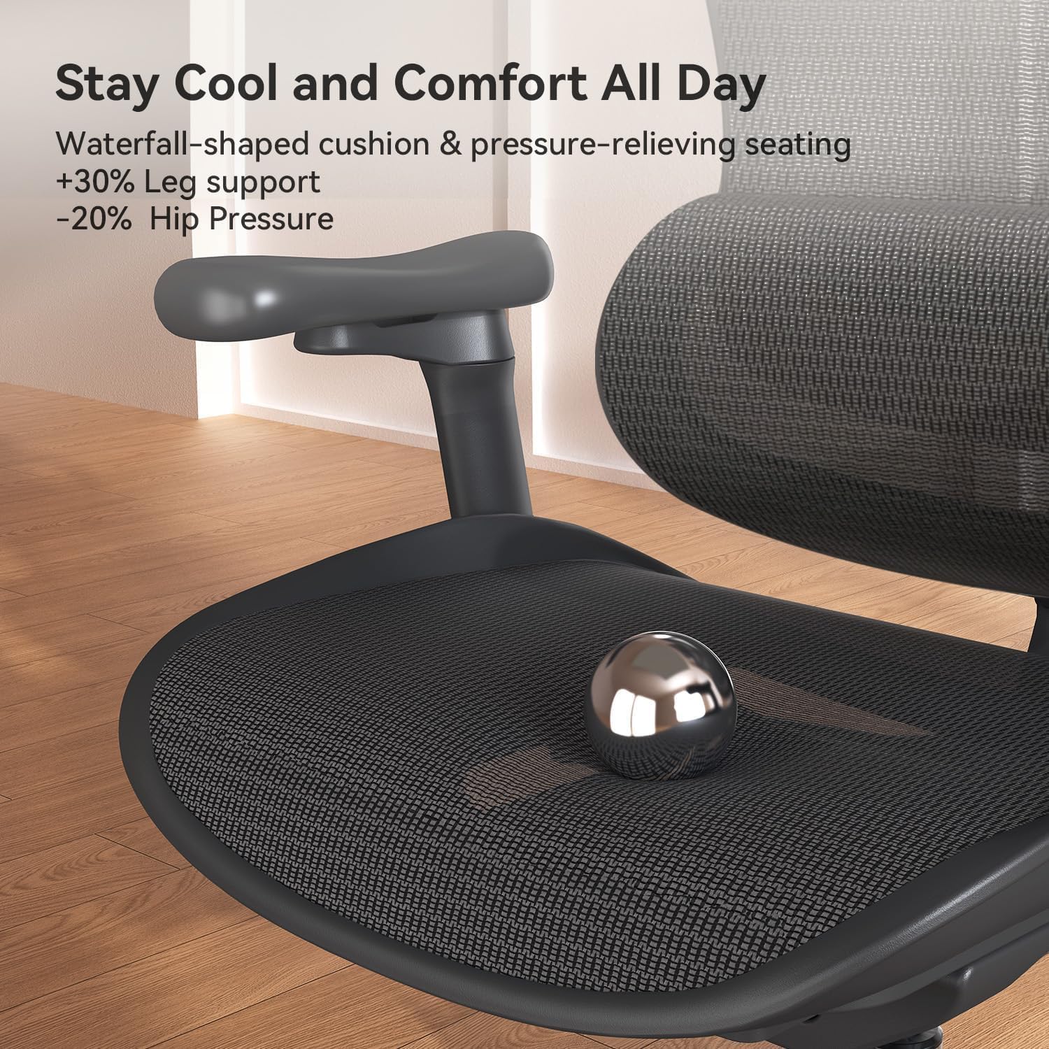 Garvee Silla de Oficina Ergonómica Grandeza y Robusta - Respaldo Alto de Malla Transpirable - Soporte Lumbar Dinámico - Reposabrazos 3D Ajustables - Asiento Giratorio con Reposapiés