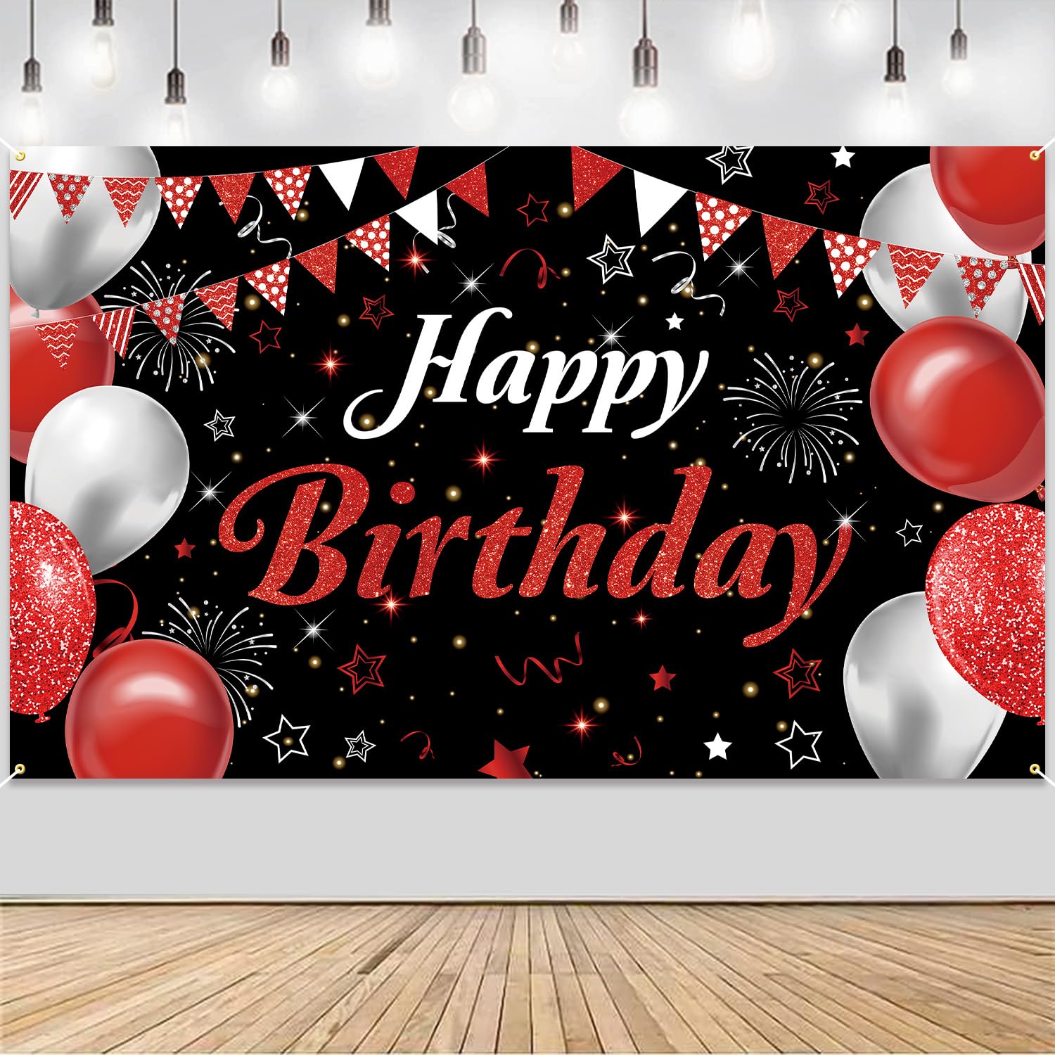 Happy Birthday Banner - Blue & Silver Party Decor -9 Happy Birthday Banner - Blue & Silver Party Decor -9