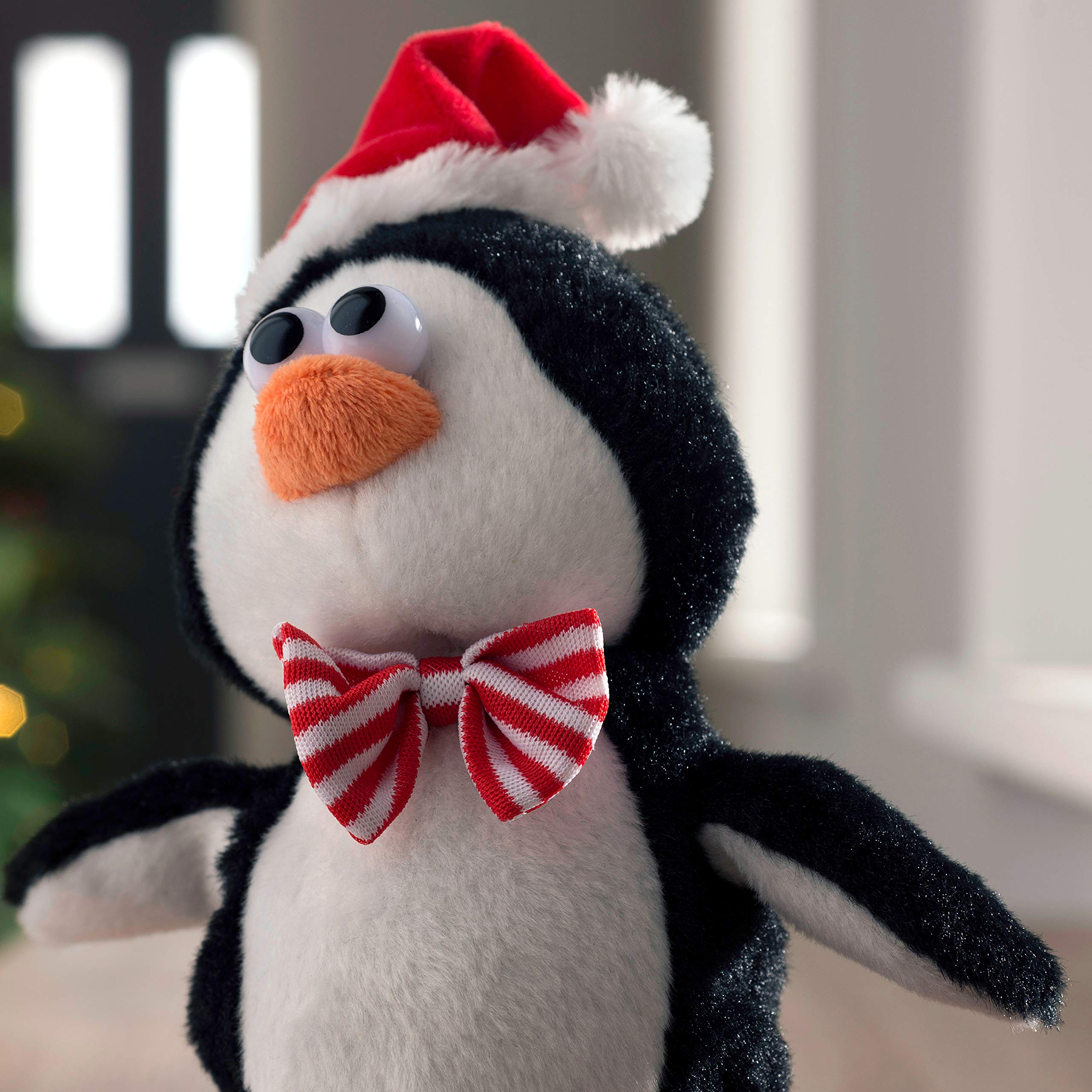 WeRChristmas Walking Talking Penguin Christmas Decoration, 20 cm, Black and White - Image 4