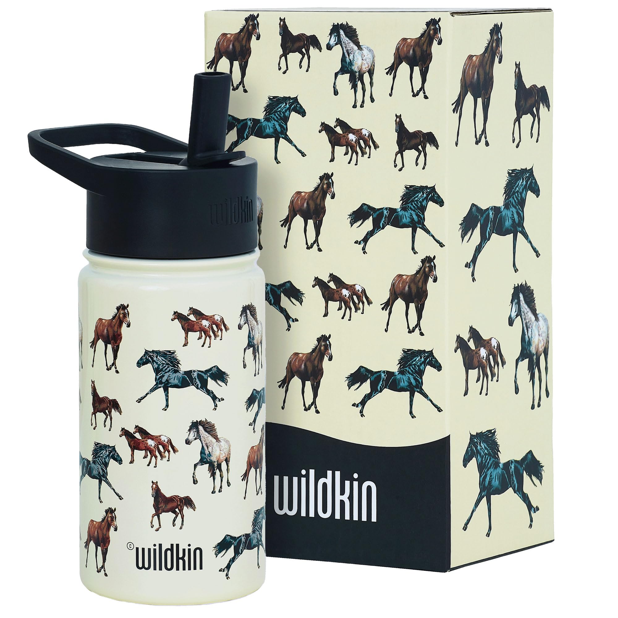 Kids Stainless Steel Water Bottle, 14oz, Horse Dreams