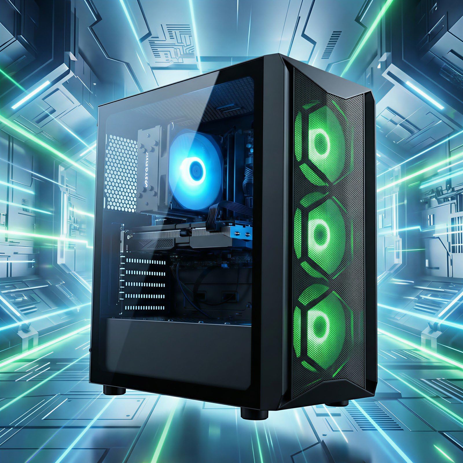 STGsivir Gaming PC, Core i7, RTX 3050 6G, 16G RAM, 512G SSD | Gaming Computer für Streaming,Videobearbeitung,Hausaufgaben, bis zu 3.9 GHz, WLAN 6, BT 5.0, 4K,HDMI,DP, Win11 Pro, ARGB