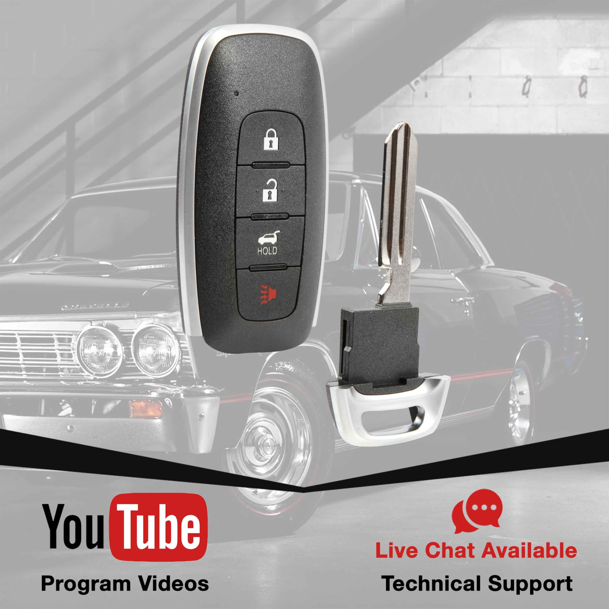 2 telecomandi di ricambio per chiave elettronica, 4 pulsanti, per pickup Dodge Ram 1500 2019-2023 (OHT-4882056, 68291688AD)