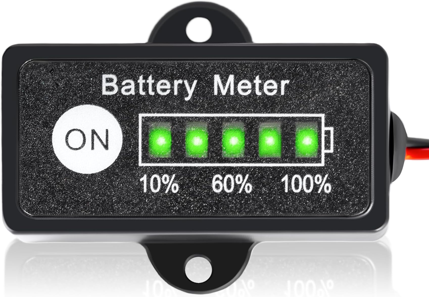 12V Battery Meter Lead-Acid Battery Indicator Fuel Gauge Ba-ttery Monitor and Tester for Motorcycle Golf Carts Car Marine ATV with 5 Segments LED Indicator