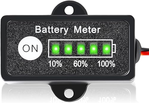 Mislezy Medidor de batería de 12 V, indicador de batería de plomo-ácido, medidor de combustible, monitor y probador para motocicleta, carritos de