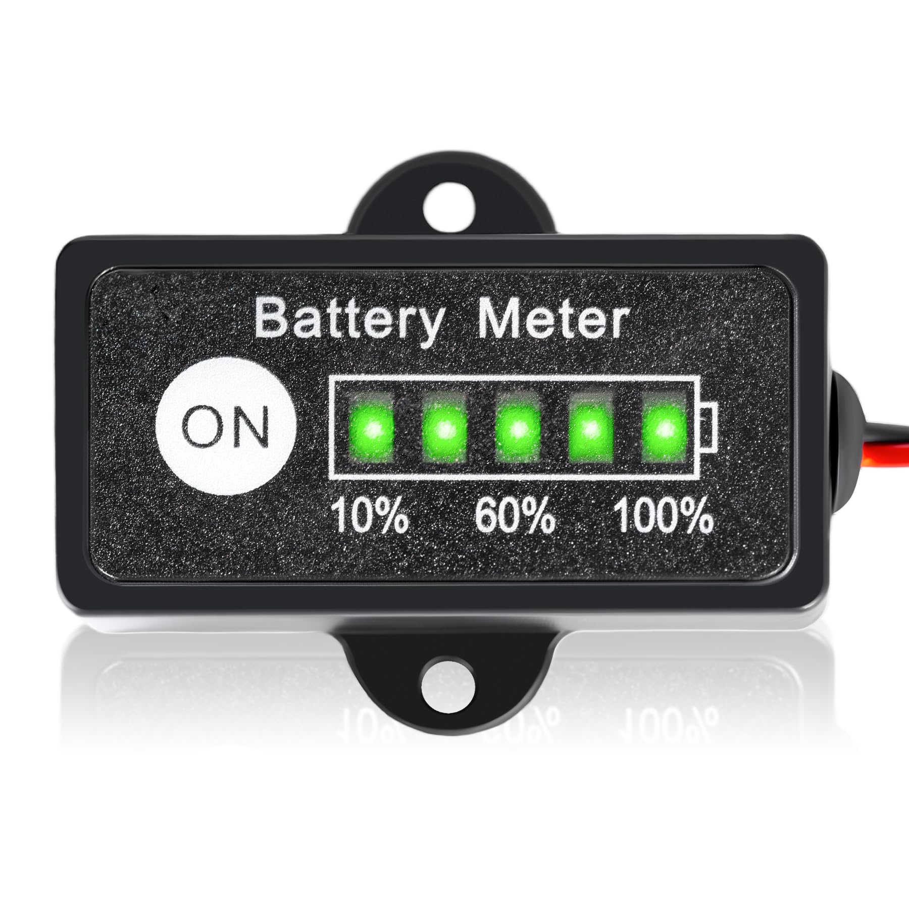 12V Battery Meter Lead-Acid Battery Indicator Fuel Gauge Ba-ttery Monitor and Tester for Motorcycle Golf Carts Car Marine ATV with 5 Segments LED Indicator
