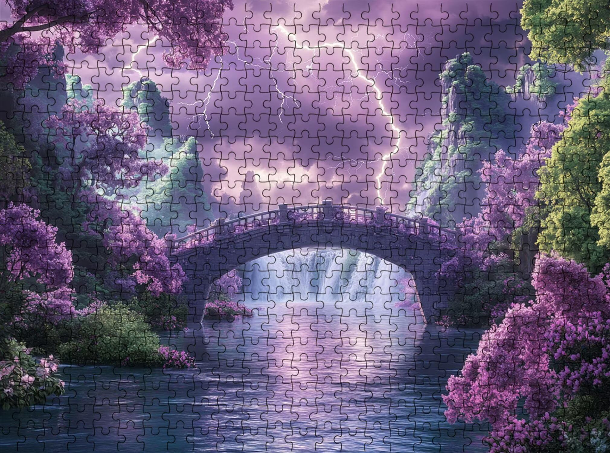 paesaggio ponte Puzzle 5000 Pezzi per Adulti, Puzzle in Legno - Collezione Classica con Poster Incluso - Sfida di Concentrazione e Passatempo Antistress, Gioco per Famiglia, 156 x 105 cm f0-528