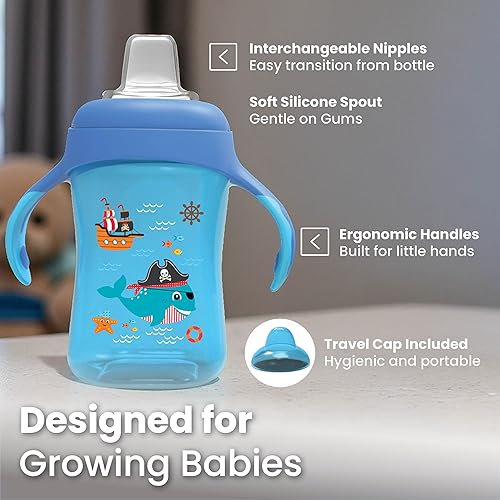 Miniatura 2 de Avima Bebés de boquilla suave de 10 onzas azul juego de 2 Azul / Patchwork, Rosa/Rebel Fun.