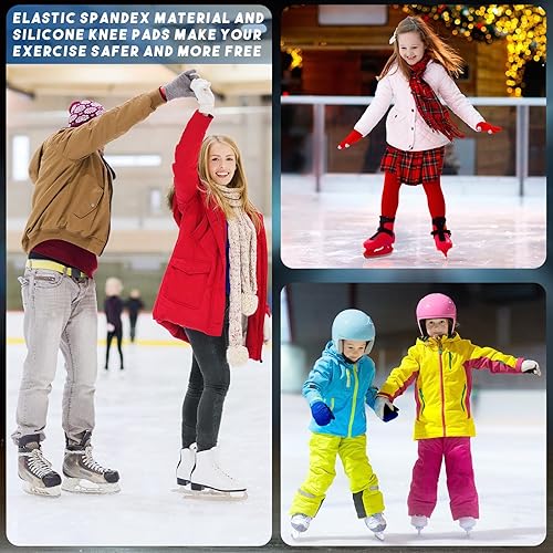 Miniatura 5 de Shappy 2 pares de rodilleras de gel para patinaje artístico, almohadillas y rodilleras de apoyo para hombres, mujeres, adultos, jóvenes, niños,