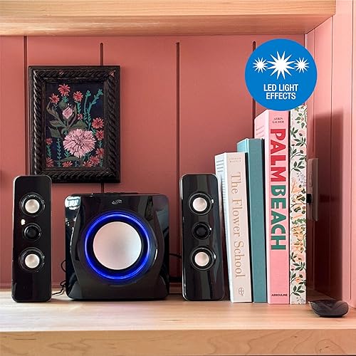 Miniatura 6 de iLive Electronics Sistema de altavoces Bluetooth con subwoofer integrado, 7.28 x 8.86 x 7.28 pulgadas, negro (iHB23B)