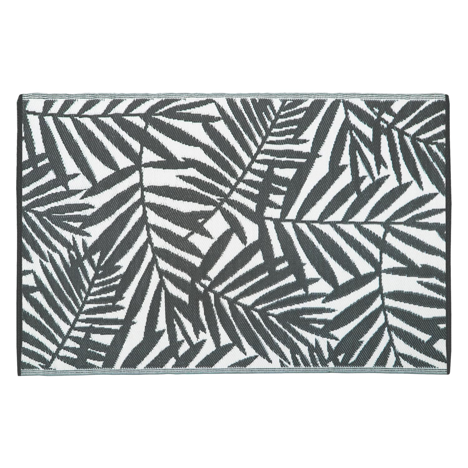 JVL Lightweight Reversible Plastic Woven Outdoor Rug, 180x240cm, Leaves