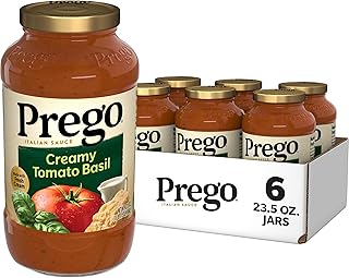 Prego Creamy Tomato Basil Pasta Sauce, 23.5 OZ Jar (Case of 6)