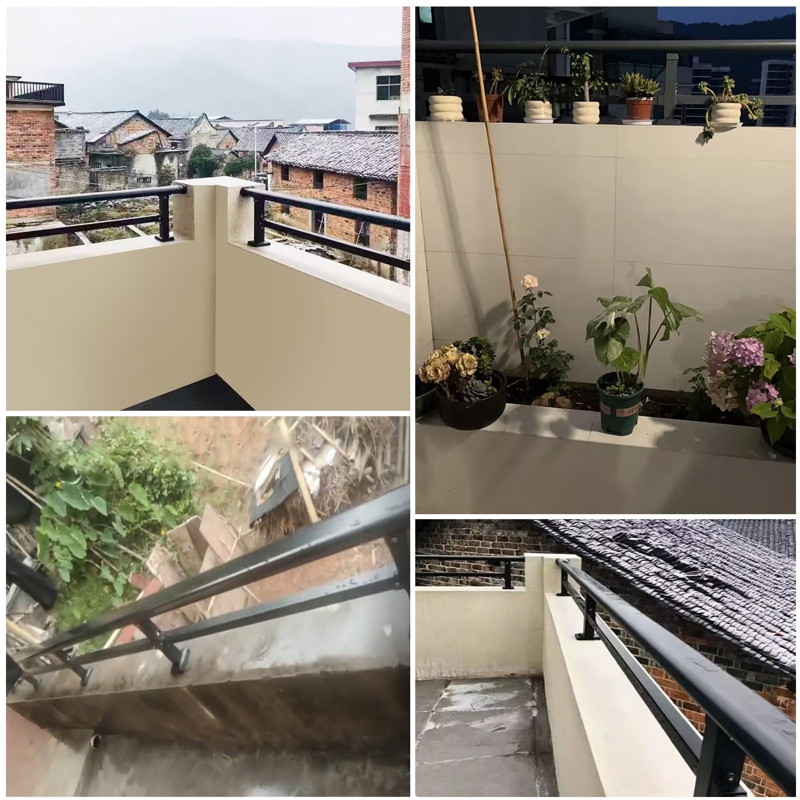 Extensor de Valla Extensor de Postes de Hormigón para Cercas, Barandilla de Acero para Exteriores (Terraza, Apartamento o Jardín), Remate Antiescalada Temporal para Perros.(80x30cm/31x12in)
