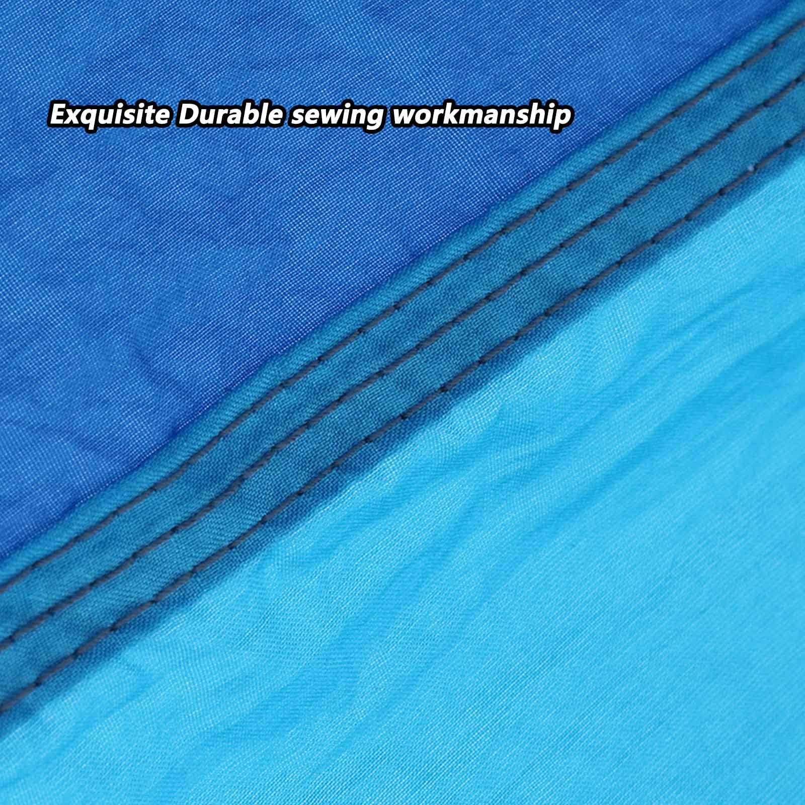 Hamacs D'arbre Pour 2 Personnes À L'extérieur, Hamac Portable À Ouverture Rapide Pouvant Supporter Jusqu'à 660 Lb Avec 2 Cordes Épaisses, Parfait Pour La Plage, Le Camping, Bleu,55*102 inches