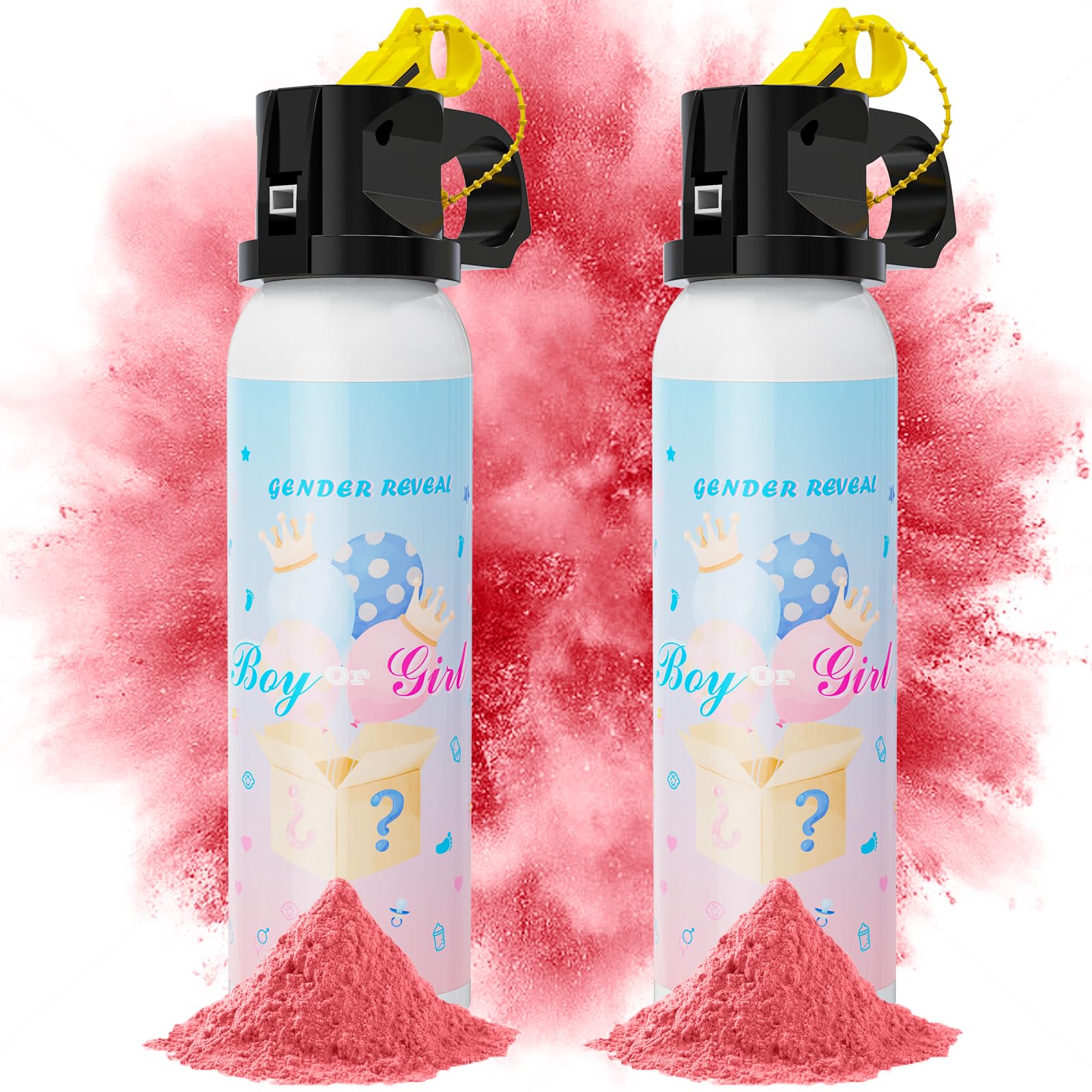 Large Fire Extinguisher - 2 Pcs Extinguisher Powder with Pink Smoke Fountain Spray for Baby Gender Reveal Parties & Ideas