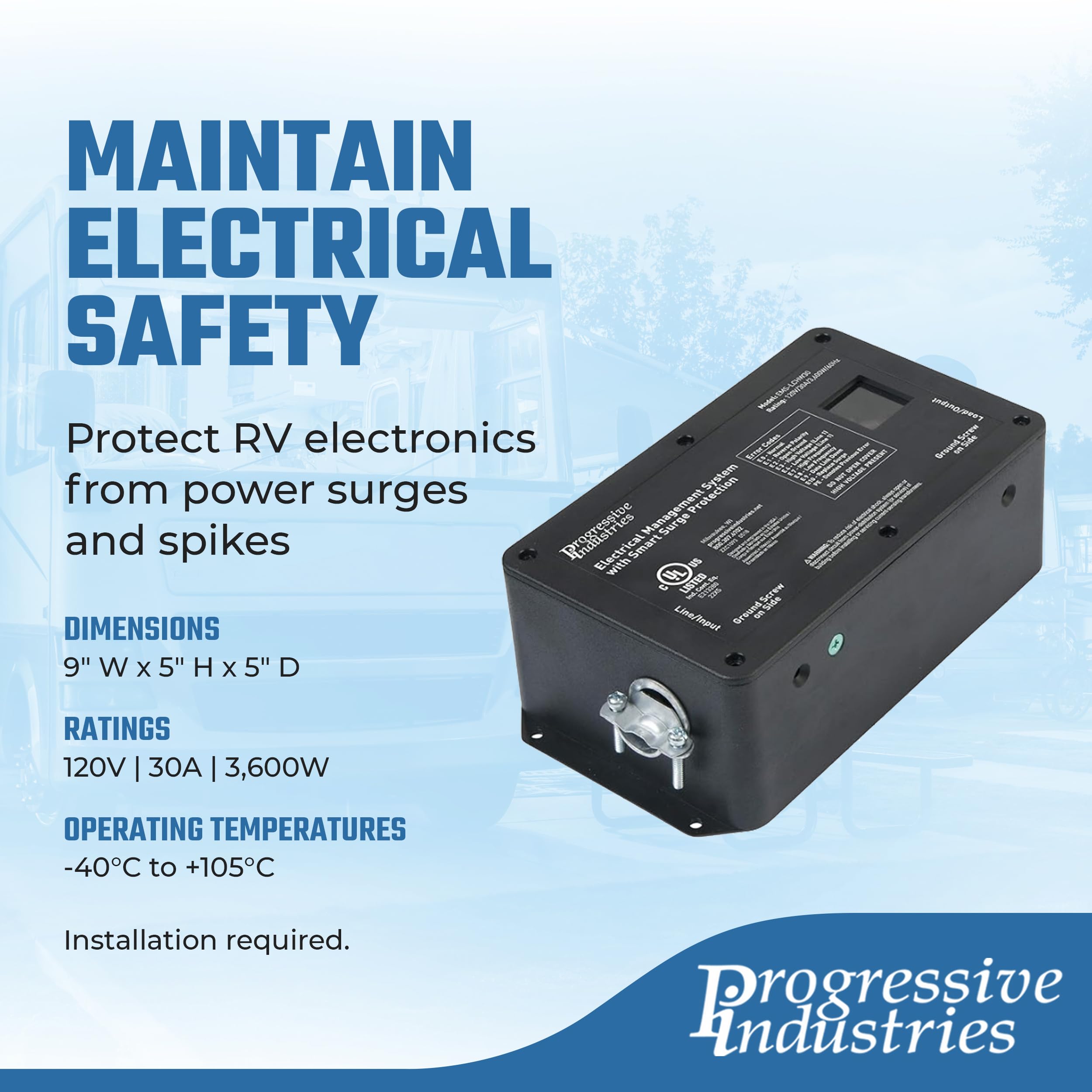 Progressive Industries Hardwired RV Surge Protector, 30