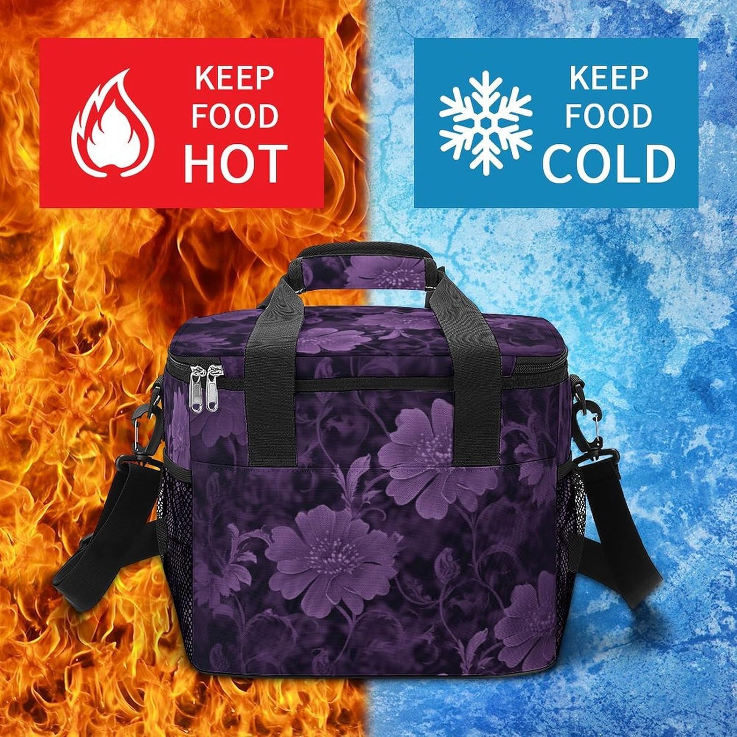 Purple Cooler Bags Portable Soft Cooler Bag Lightweight Ice Chest Insulated Lunch Bags Camping Cooler Bag Cooler Lunch Tote Coolers for Picnic Travel Beach