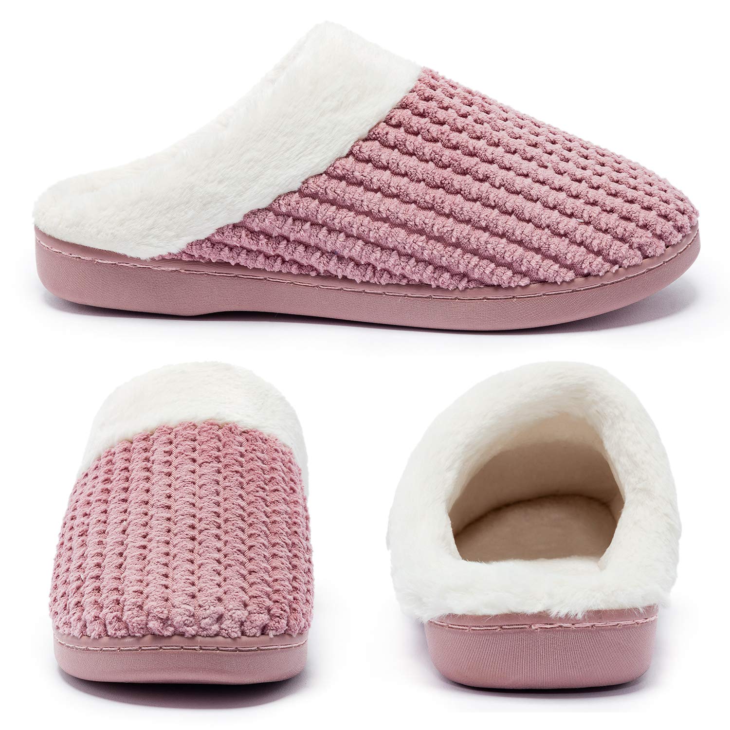 Kuako Inverno Pantofole Donna Peluche Ciabatte Caldo Comode Scarpe da Casa Antiscivolo Memoria Schiuma Pantofole Interno Esterno