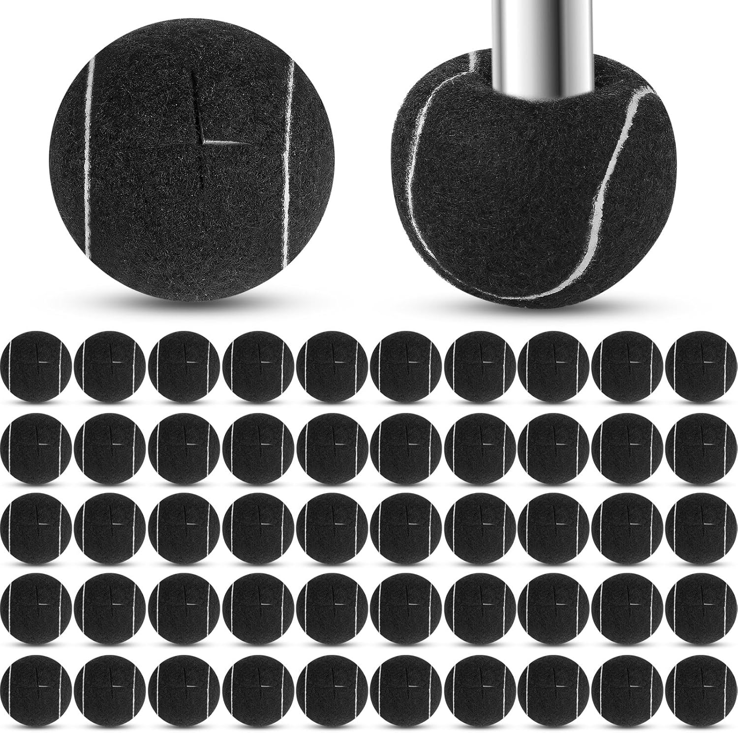150 Pieces Precut Tennis Balls Bulk for Chairs Classroom Tennis Walk Ball Legs Floor Protector Chairs Foot Covers for Non Slip Rubber Glide Coverings(Gray)