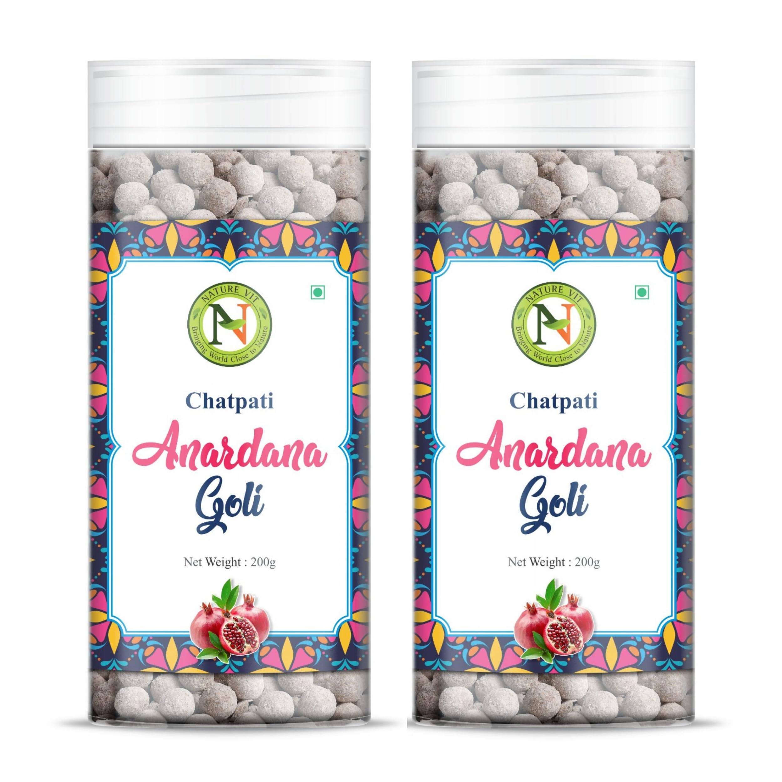 NatureVit Anardana Goli, 400g | Tangy & Sweet Digestive Candy | Anardana Pachak Goli | Natural Mouth Freshener | Relieves Acidity & Boosts Digestion