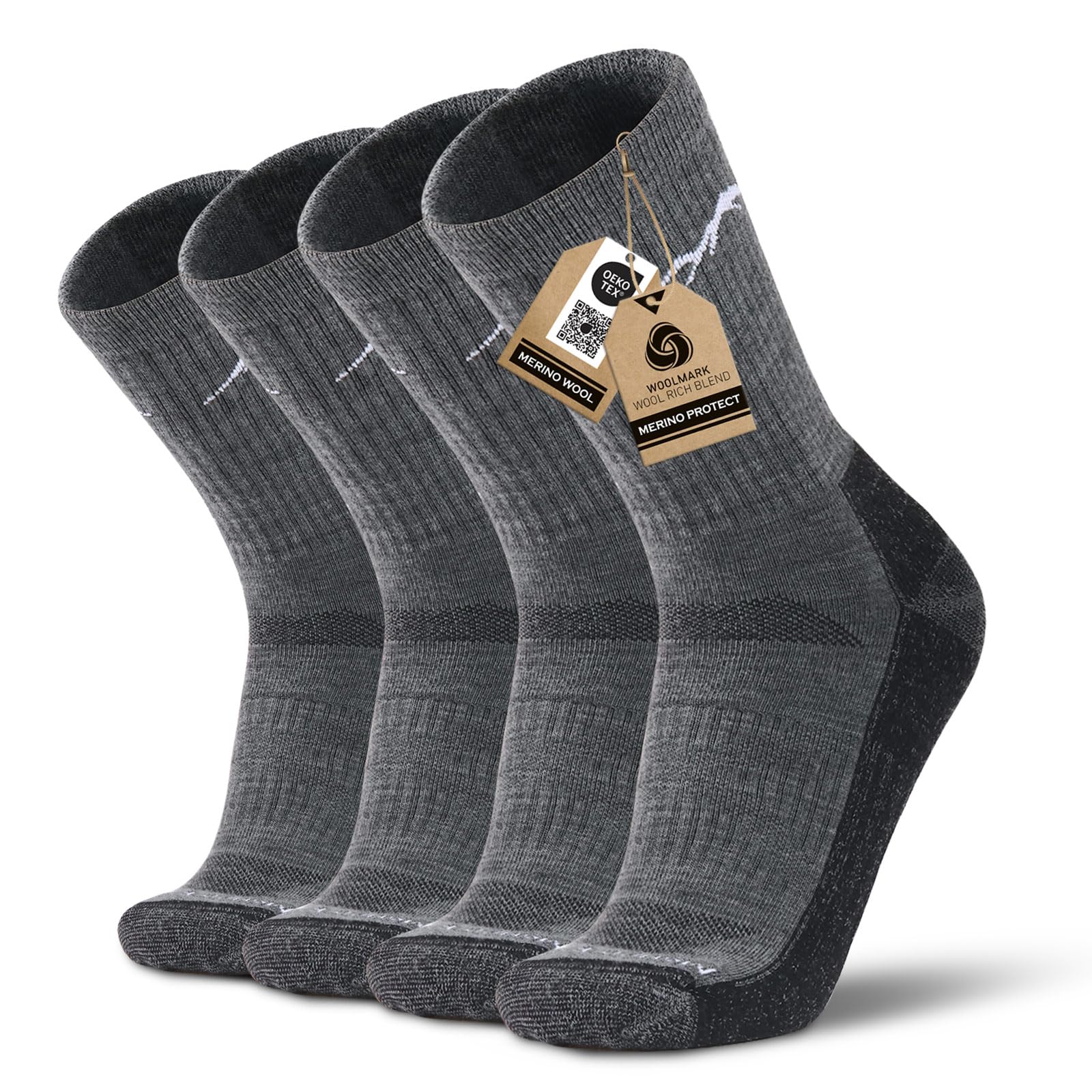 Merino Protect Calcetines Lana Merino Montaña Calcetines de Lana Gruesa Para Hombre Trekking Térmicos Ciclismo Montaña Caminar