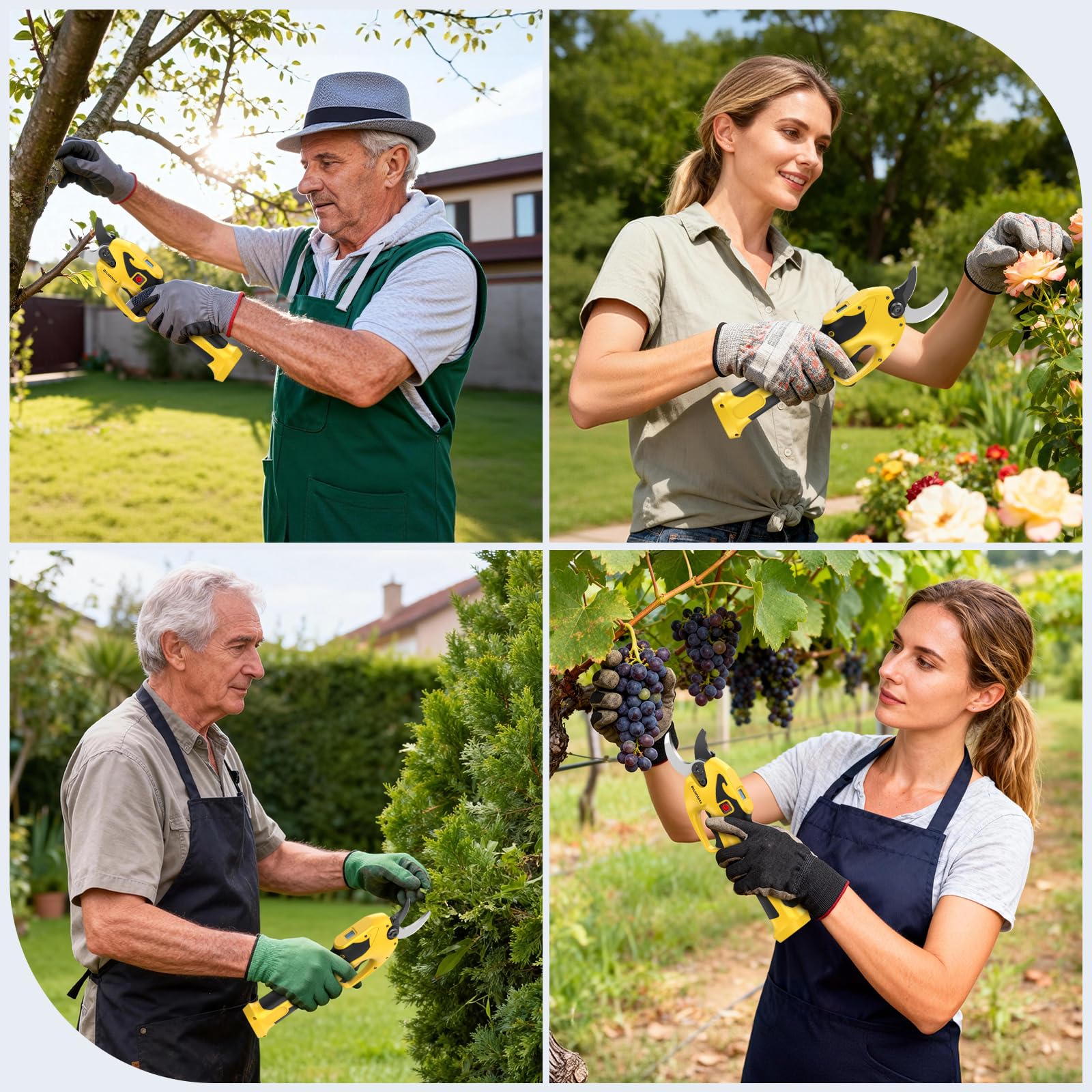 Sécateur Électrique Sans fil, 23mm Sécateur Électrique & 600 W Moteur Sans Balais & écran LED, Rechargeable par USB-C, Autonomie Longue Durée,Idéal pour Le jardin, Les Branches et Les Arbres Fruitiers